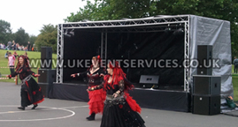 community festival for live music and performance stage
